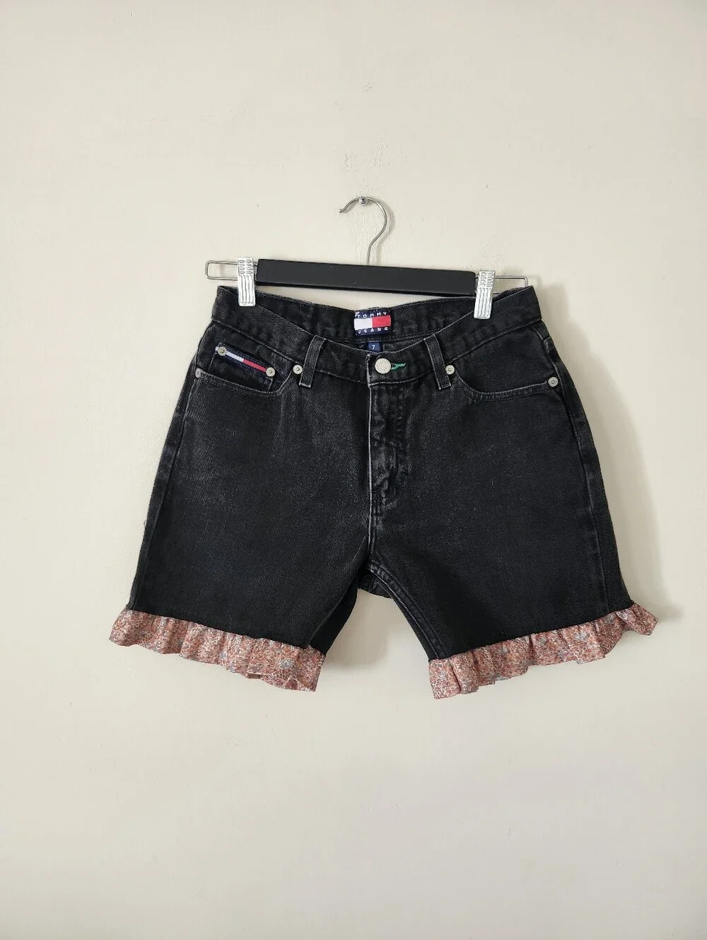 Re Worked Denim Ruffle Shorts - Picture 7 of 7